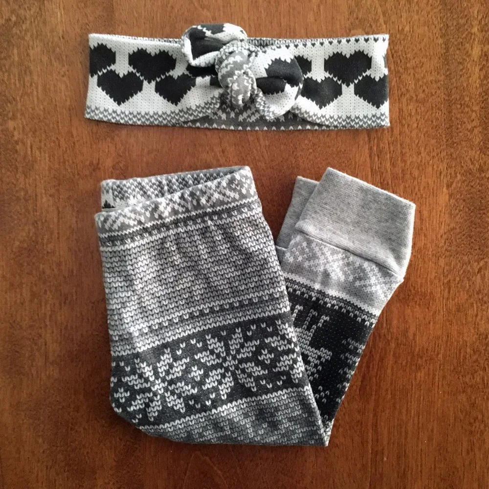 Boutique organic cotton fair isle set 3-6m